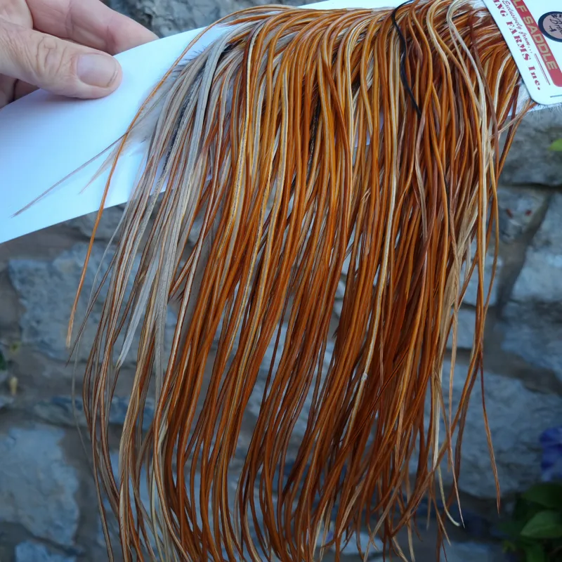 Whiting 1/2 BRONZE Grade Dry Fly Rooster Saddle in Medium Ginger